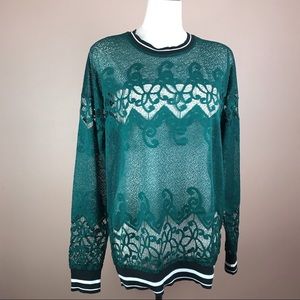 Fabletics Emerald Green Floral Lace Sophie Tunic